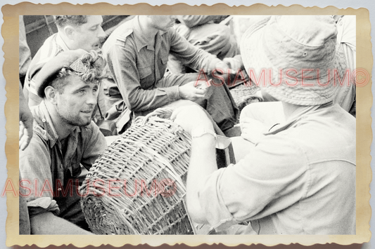 40s WW2 Vietnam FRENCH MILITARY ARMY RATTAN BASKET FOOD OLD VINTAGE Photo 26538