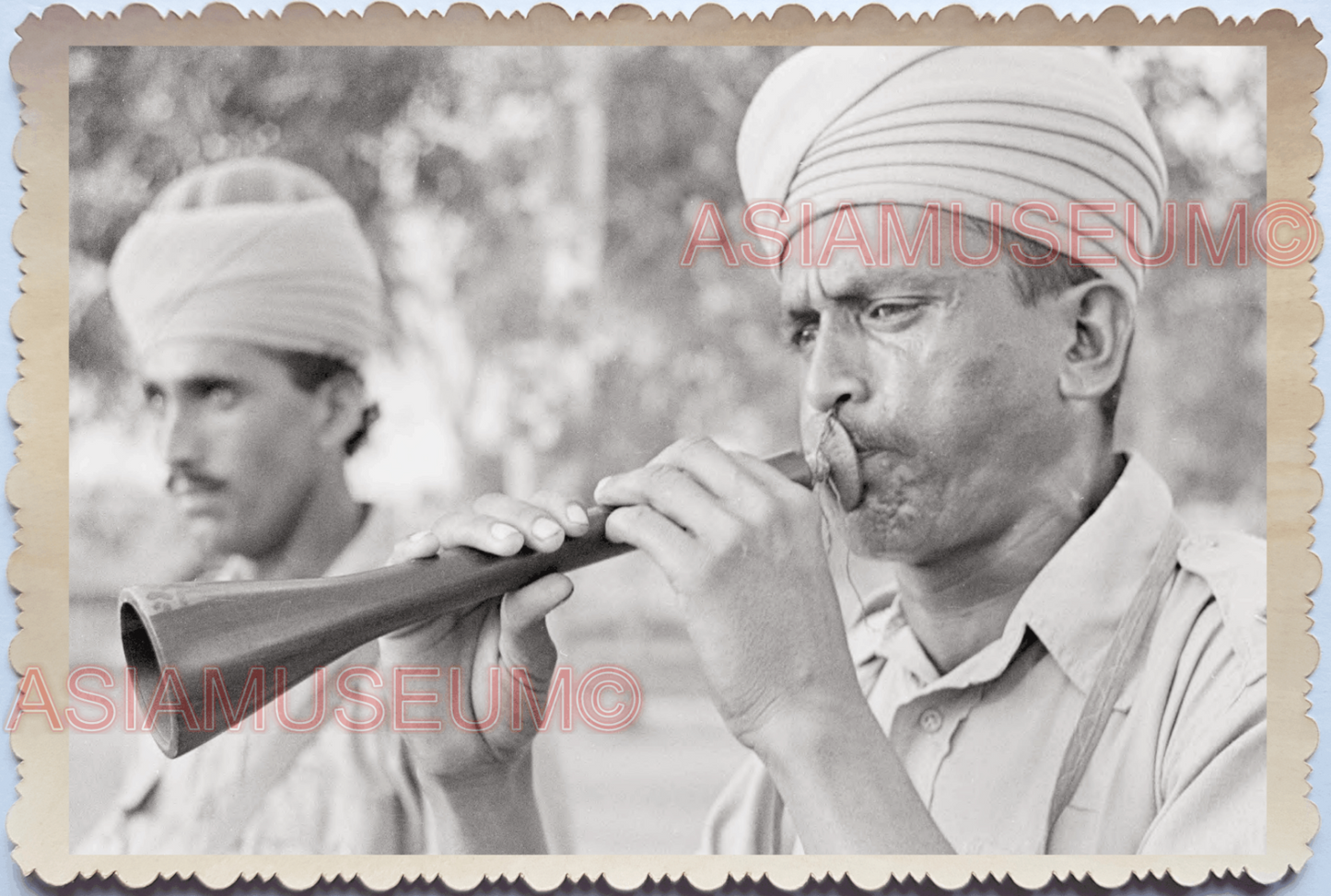 WW2 British India Army Soldier Punjab Sikh War Music Pipe Singapore Photo 18866