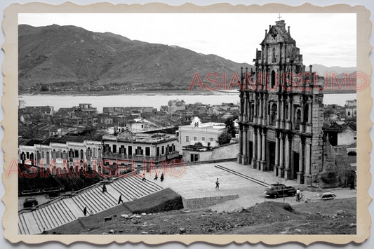 40's Macau Church Ruins St Paul's Street Scene Old Vintage Photo 澳门旧照片 #26545