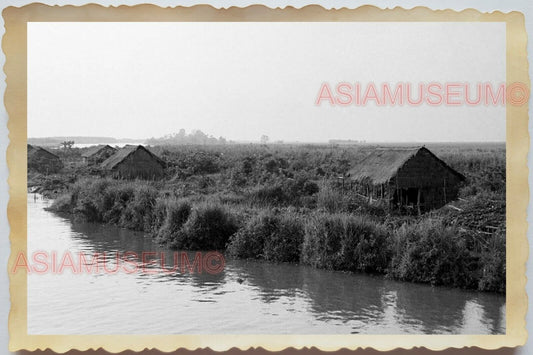 50s Vietnam SAIGON HO CHI MINH VILLAGE RIVER BOMBING PATROL Vintage Photo #1592