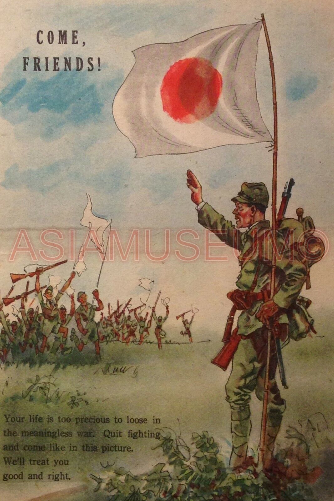 1939 WW2 JAPAN JAPANESE CHINA ASIA SURRENDER ARMY SOLDIER  PROPAGANDA Postcard