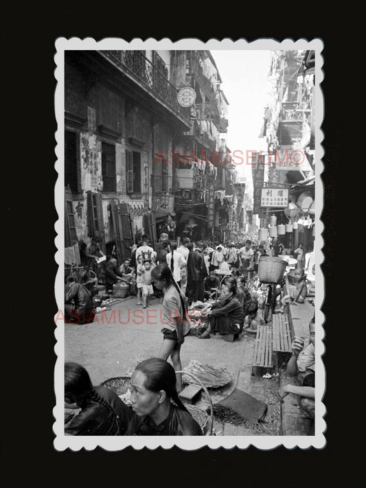 1940s Pottiger Street Market Steps Vintage B&W Old Hong Kong Photograph #1665c