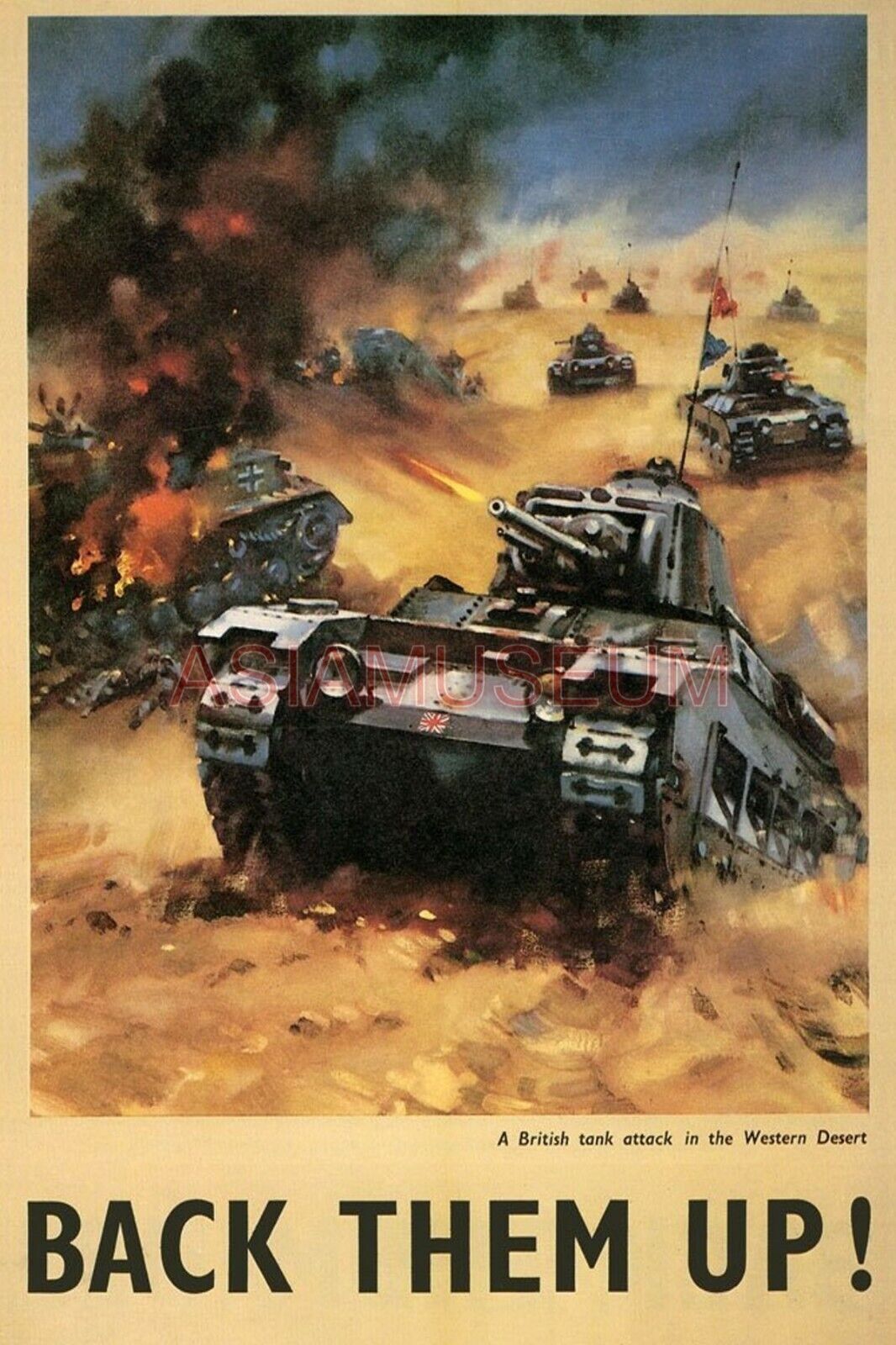 1943 WW2 USA AMERICA ALLIES WAR TANK ARMY SOLDIER BATTLE JAPAN UK wwii Postcard