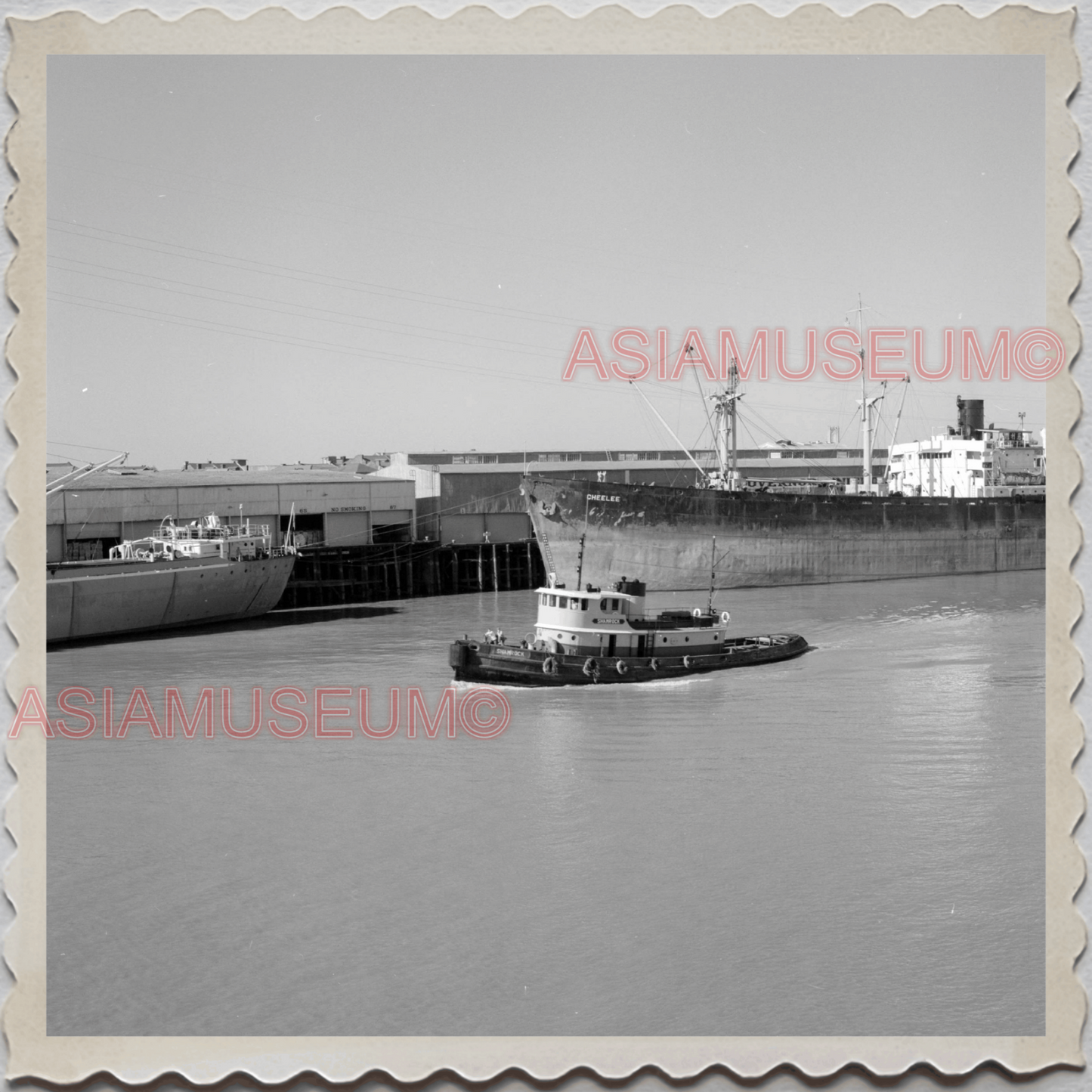 50s NEW ORLEANS LOUISIANA CITY MISSISSIPPI RIVER TUG BOAT OLD USA Photo 11663