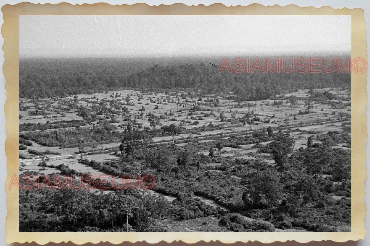 50s Vietnam ANGKOR WAT HINDU BUDDHIST TEMPLE BIRD EYE VIEW Vintage Photo 1579