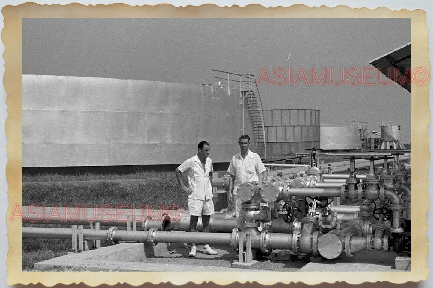 50s Vietnam War Ho Chi Minh Saigon Water Treatment Plant  Man Vintage Photo #775