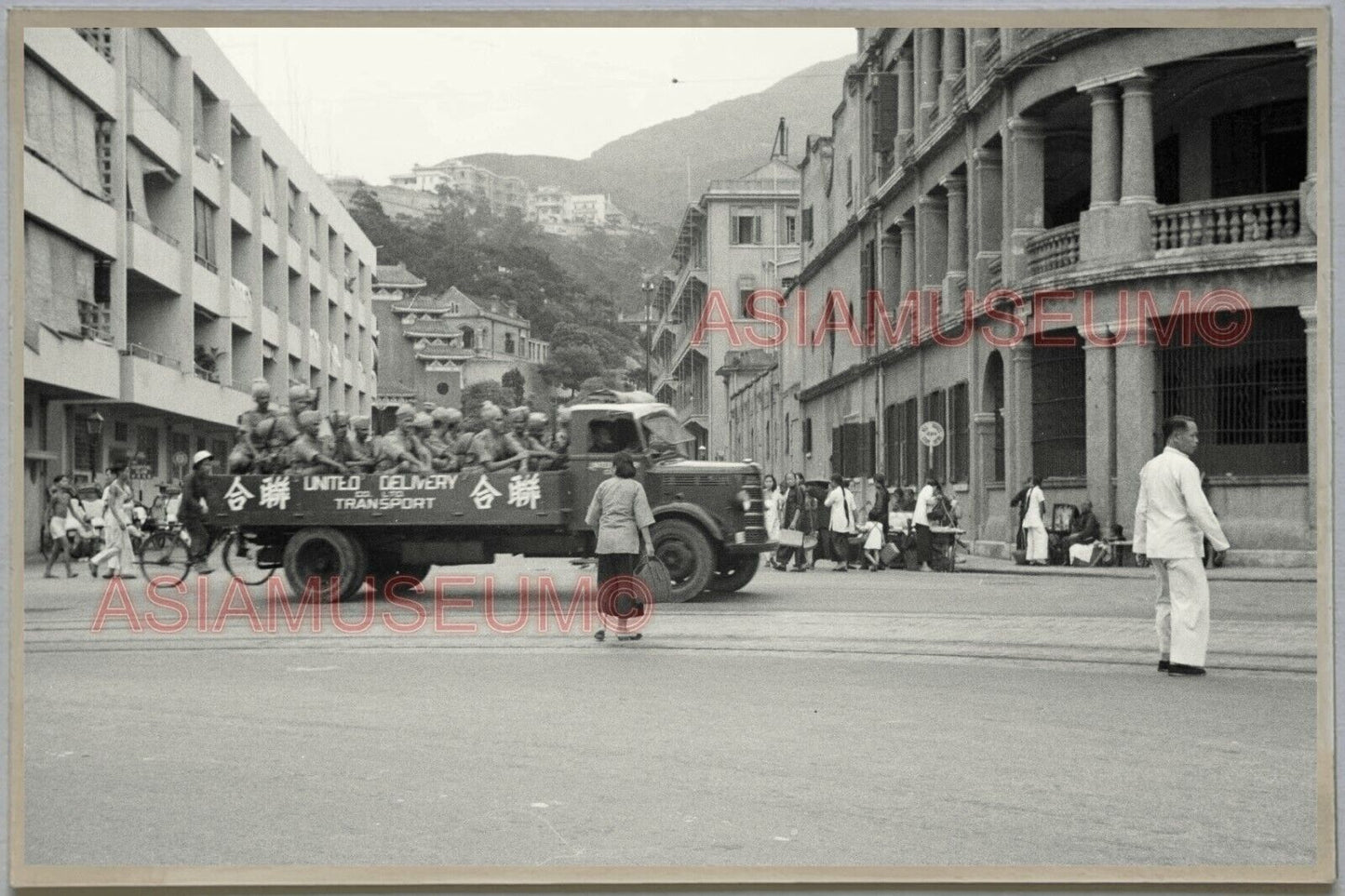 WW2 British India Army Truck HONG KONG VINTAGE PHOTO POSTCARD RPPC 1061 香港舊照片明信片