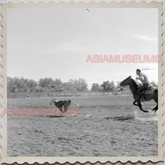 50s CROW TRIBE BIG HORN COUNTY MONTANA AGENCY RODEO COW VINTAGE USA Photo 9405