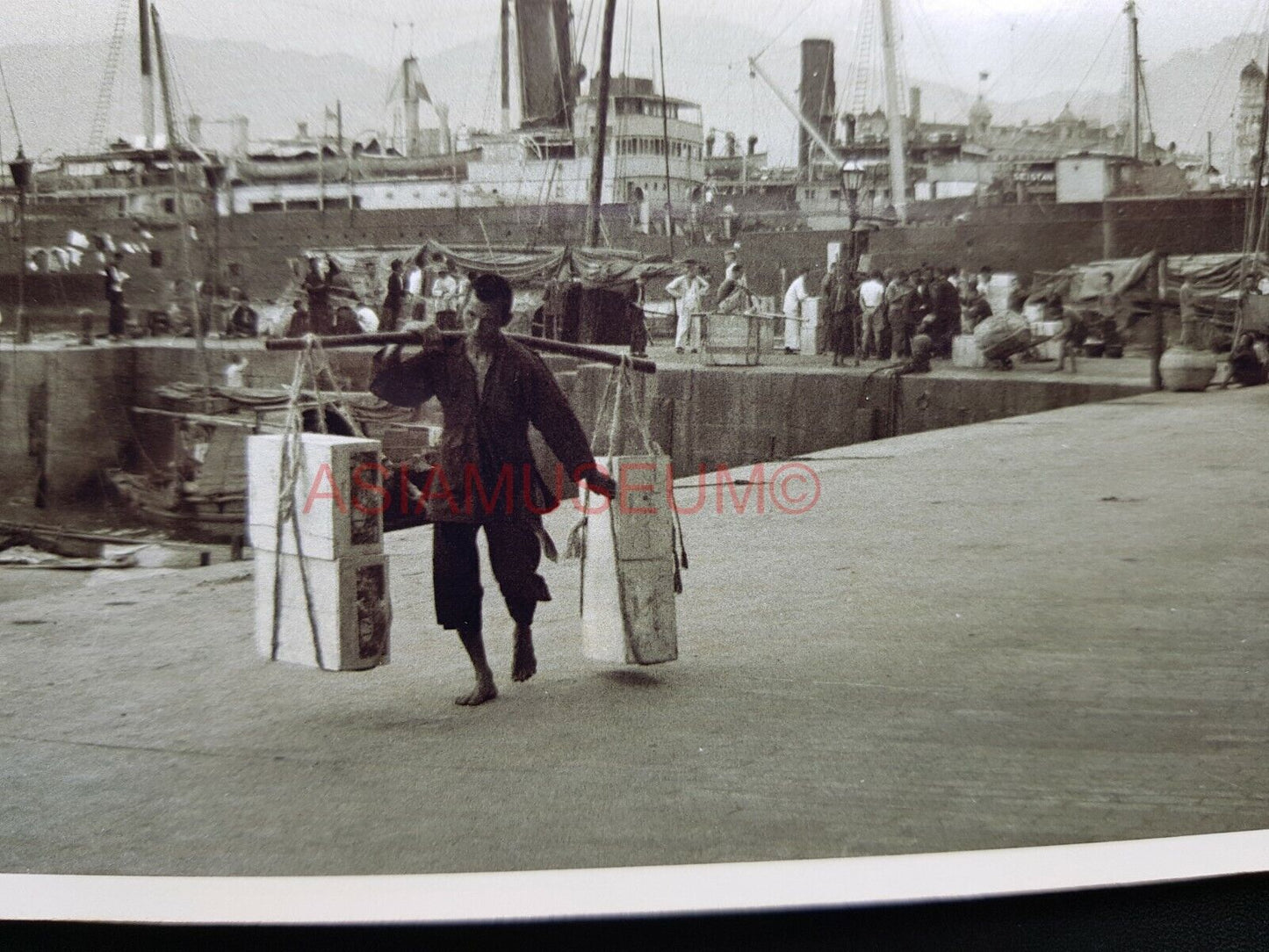 Star Ferry Terminal Pier Harbor Truck Ship Hong Kong Photo Postcard RPPC #1836