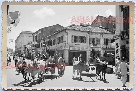 WW2 British Colonial Shop Street Scene Bullock Vintage B&W Singapore Photo 17635