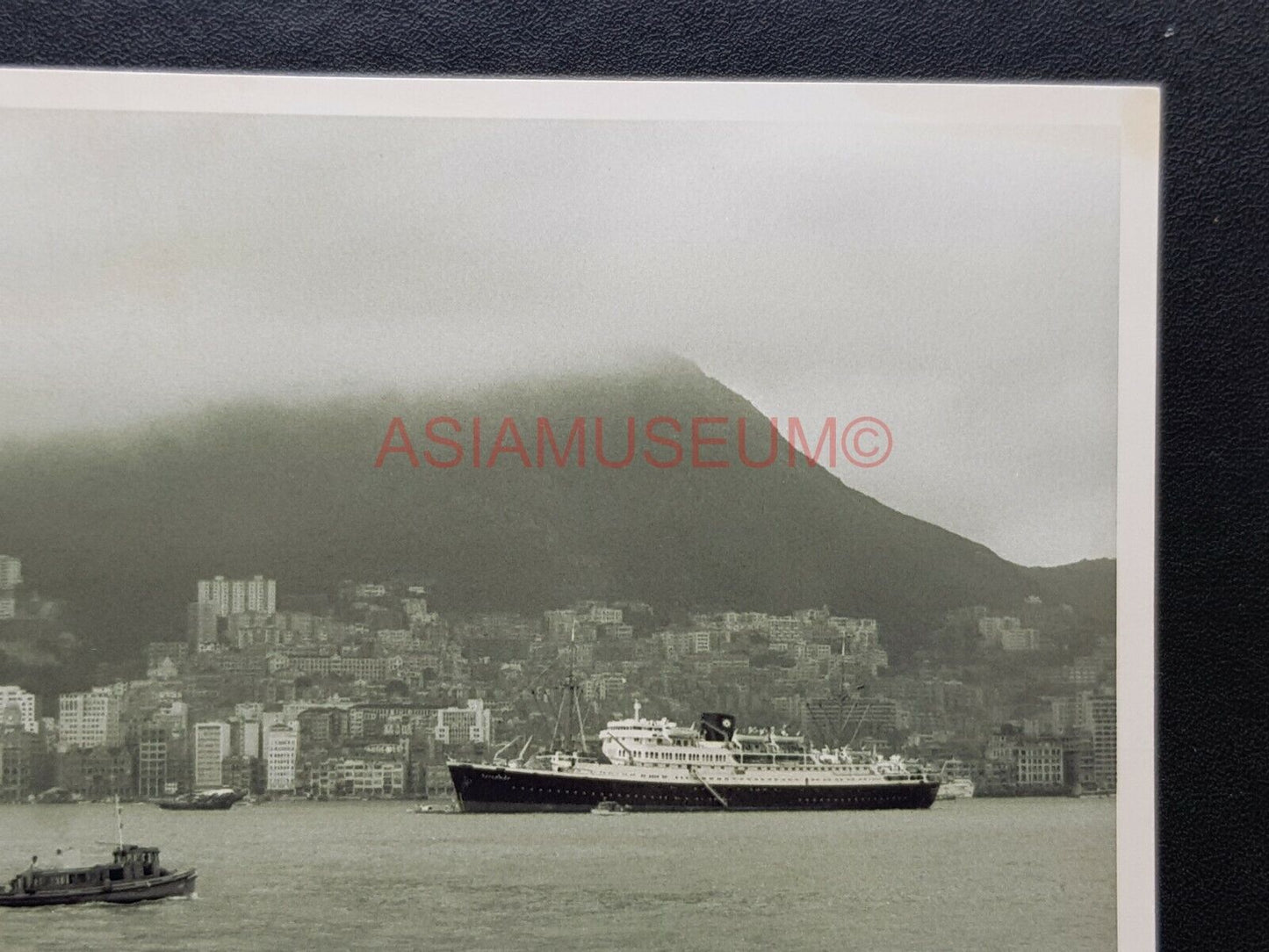 Hong Kong Ferry Ship Boat Junk Victoria Peak Clock Tower Photo Postcard RPPC